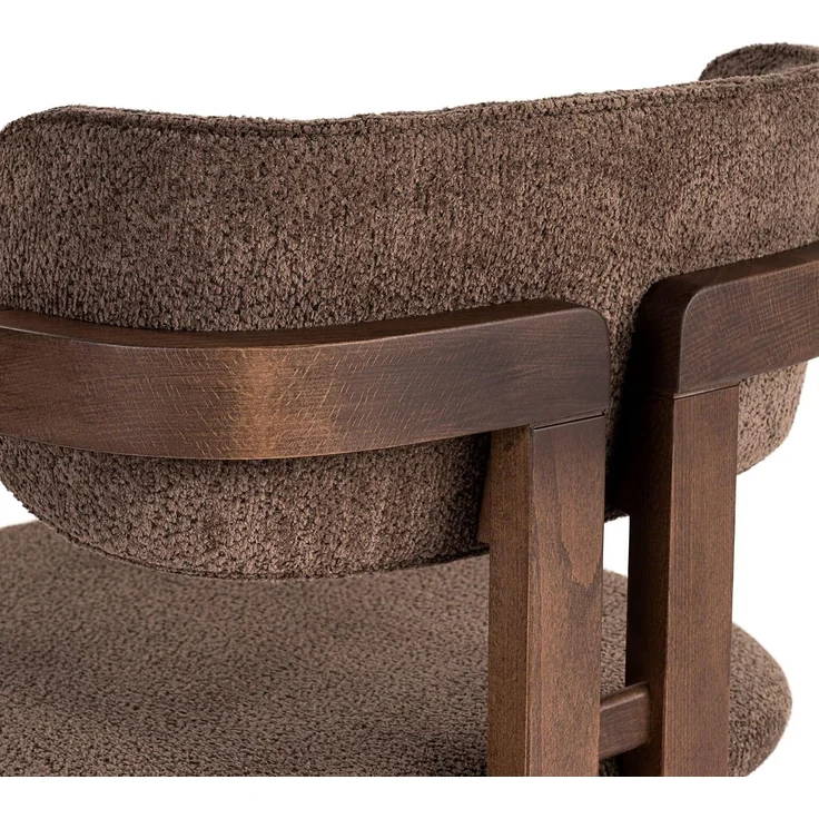 Stilvoller Stuhl aus Buchenholz, Braun & Dunkles Walnuss, 54 x 76 x 54 cm | leicht zu reinigendes Polyester-Chenille-Gewebe, 5 cm Schaumstoffkissen | perfekt für Zuhause & Büro, Elegantes Design – Bild 6
