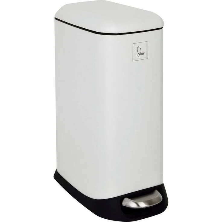 SVITA Mülleimer TS12, Treteimer, 12L, Softclose-Funktion, Stahl pulverbeschichtet, Weiß – Bild 1