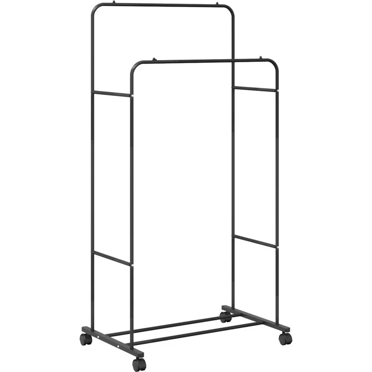 vidaXL Kleiderständer Uni Schwarz 80 x 53 x 156 cm 42021354 – Bild 1
