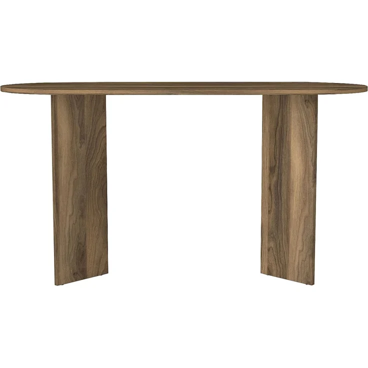 Vente-unique - TOPANIA - Konsolenschreibtisch - Holz, Platte - Spanplatte - Naturfarben dunkel - 140 x 59.6 x 74 cm – Bild 4