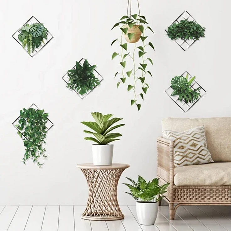Minicloss Wandsticker Grünen Pflanzen Wandaufkleber, Efeu Blätter Wandsticker, für Küche, Schlafzimmer, Wohnzimmer – Bild 1