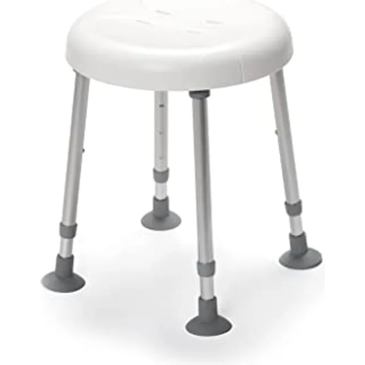 Drive Medical Duschhocker Delphi, ohne Hygieneaussparung, max. 180 kg Belastbarkeit, weiß, höhenverstellbar 45-55 cm
