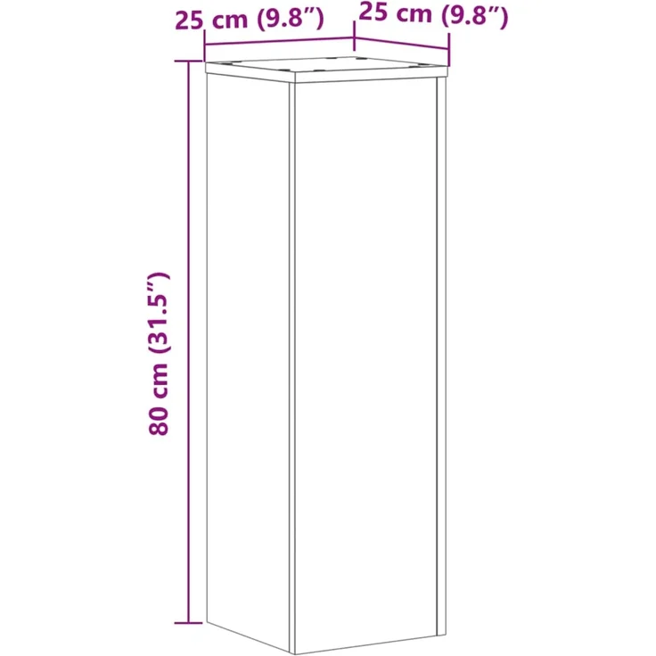 vidaXL Pflanzenständer 2 Stk. Sonoma-Eiche 25x25x80 cm Holzwerkstoff 852944 – Bild 11