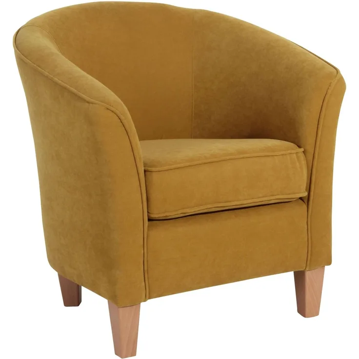 Sessel Karine Bezug Veloursstoff Buche natur / mais 21985