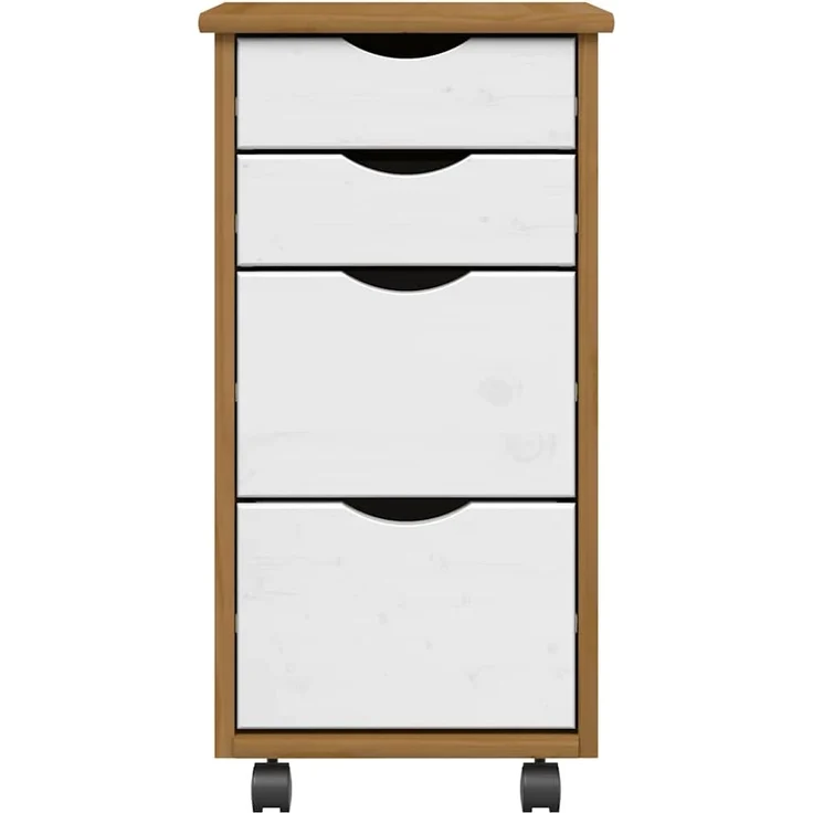 vidaXL Rollschrank mit Schubladen MOSS Honigbraun Massivholz Kiefer 4015793 – Bild 2