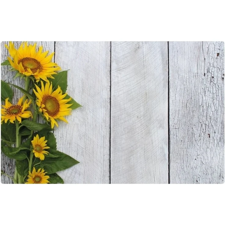 matches21 HOME & HOBBY Platzset Abwaschbare Tischsets 4er Set Sonnenblumen Holz-Optik, (4-St), Platzsets als Tisch-Untersetzer und Tisch-Deko für Esstisch Teller – Bild 2