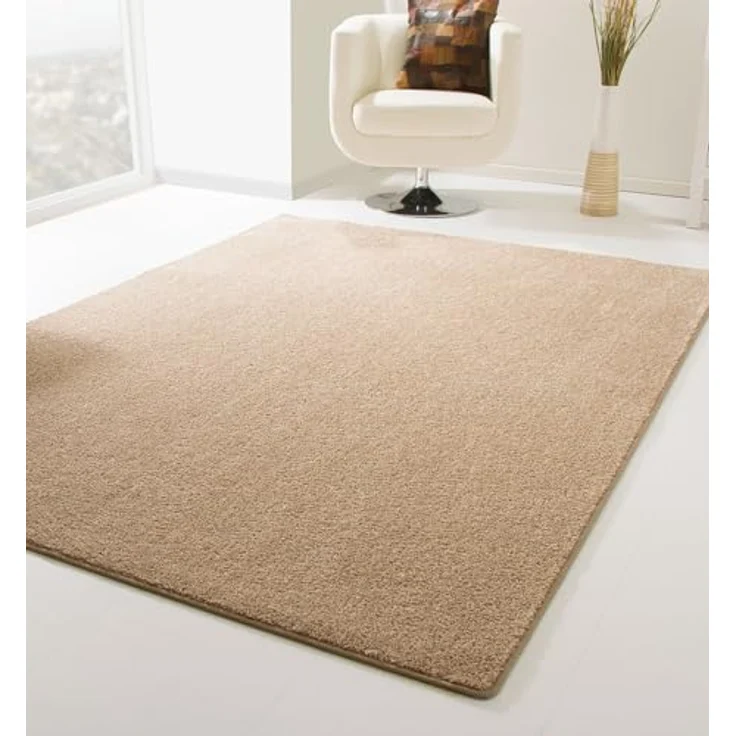 Steffensmeier Teppich Cambridge, Rechteckig, Sand, 80x150 cm, pflegeleicht, Kurzflor aus modernen Kunstfasern – Bild 1