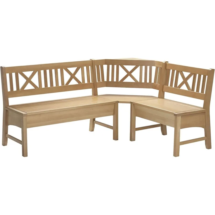 Eckbank Deborah aus Massivholz 224 x 204 x 87 Küchenbank massiv Buche lackiert 12147-224204