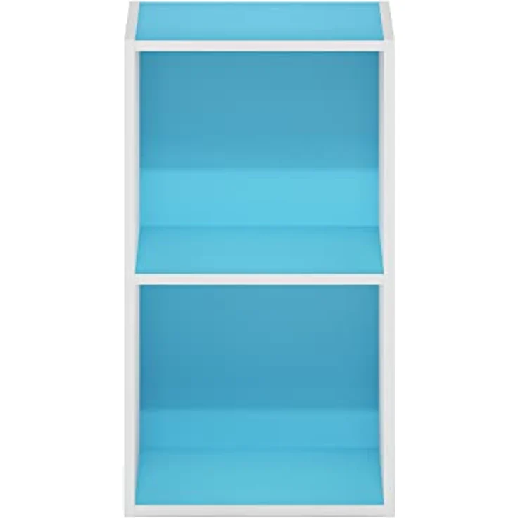 Furinno Pasir 2-stufiges Bücherregal mit offenem Regal, Hellblau/Weiß – Bild 8