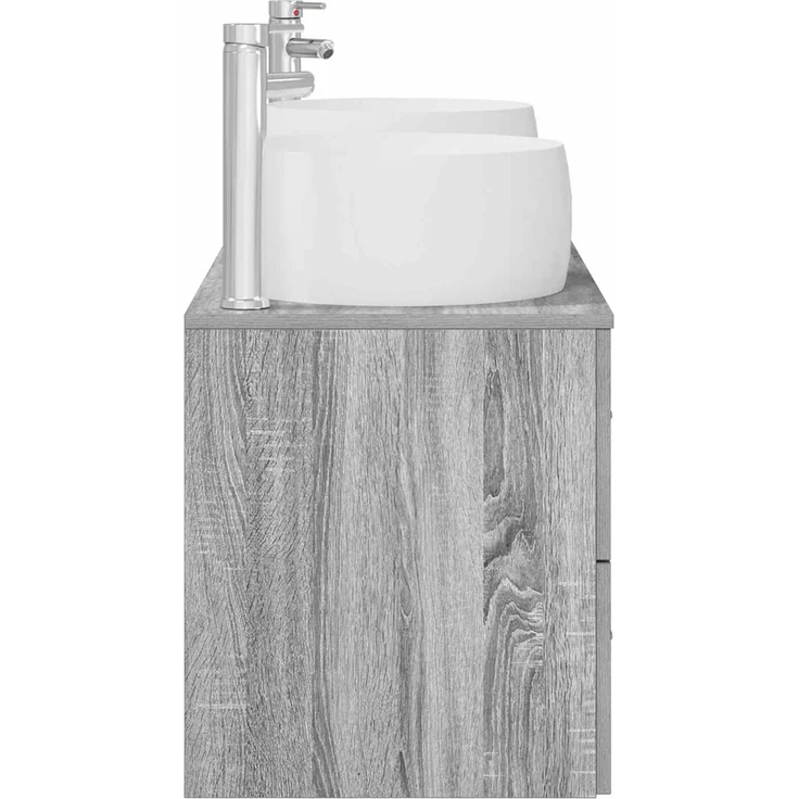 vidaXL Wandmontiertes Badezimmerschrank-Set 3 stk. Grau Sonoma 3405928 – Bild 7