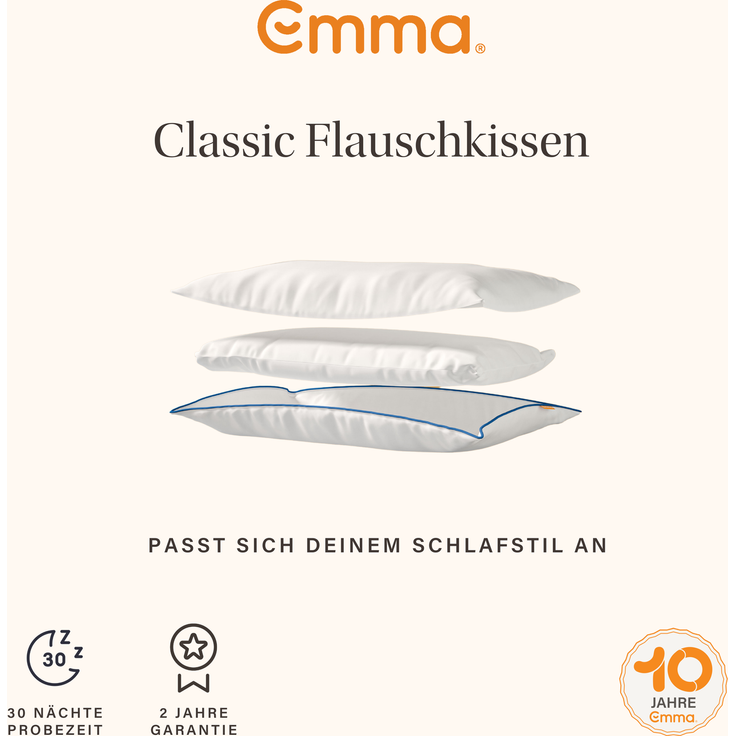 Emma 'Original Comfort' Flauschkissen, 98 % Polyester / 2 % Elasthan weiß, 80x80 cm – Bild 4