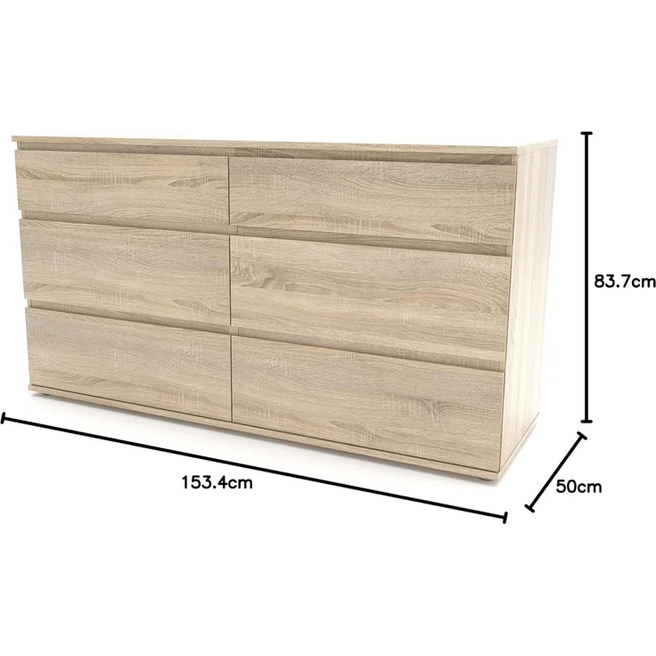 Kommode, Eichenfarbe, 153,4 x 83,7 x 50 cm – Bild 2