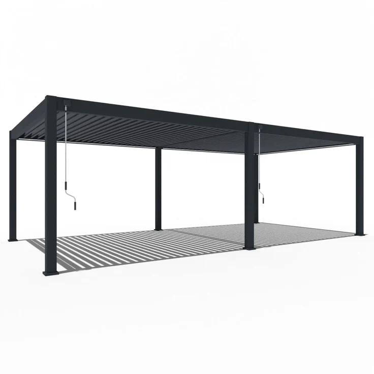 Weide Deluxe Plus | Pergola Voll Aluminium freistehend | 4 x 8 M | Lamellendach anthrazit – Bild 1
