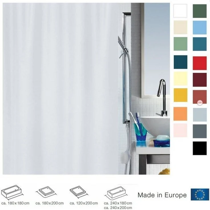 spirella Duschvorhang PRIMO Breite 120 cm, Anti-Schimmel Textil-Duschvorhang, Polyester, 120x200 cm, waschbar – Bild 3