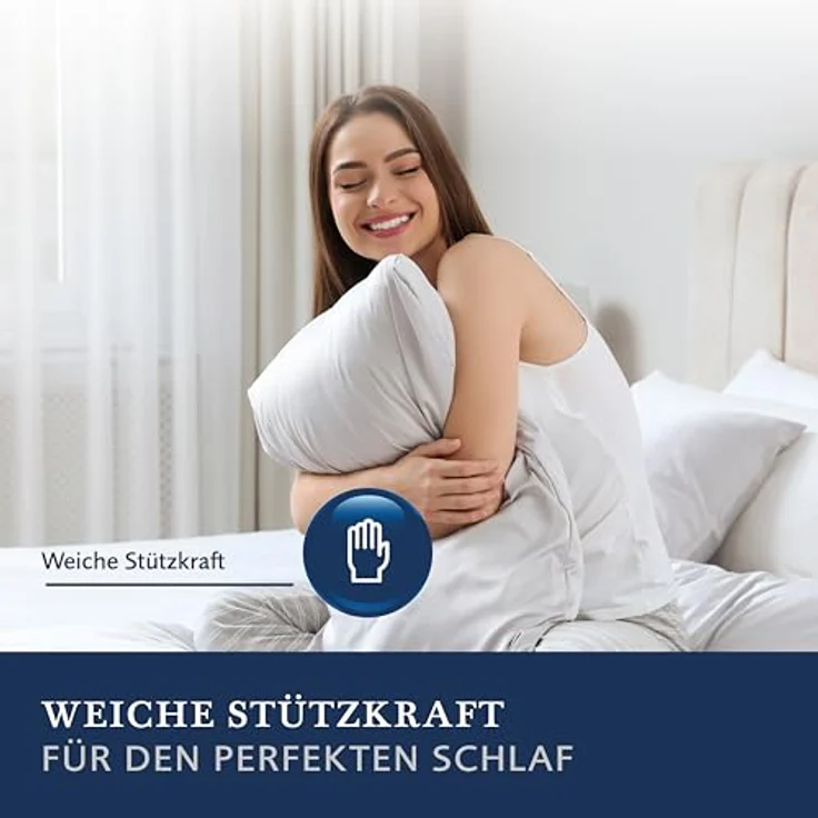 Billerbeck Kopfkissen Kuschelkissen D/F - Kissen in 40 x 40 cm – weiches Kuschelkissen – 50% Daunen, 50% Federn – mit Tragetasche – Bild 5
