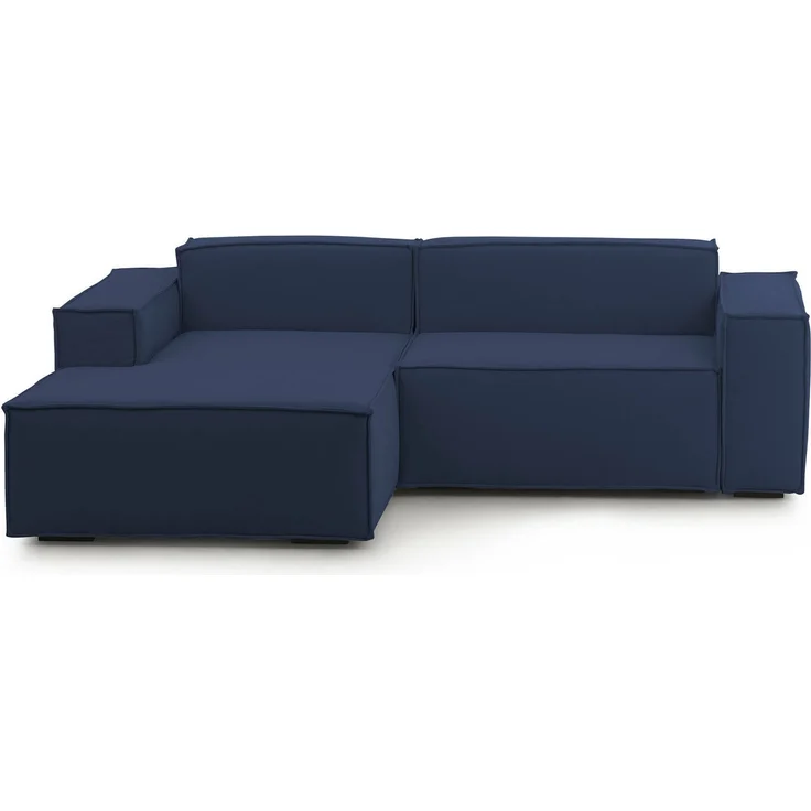 Dmora Sofa mit Halbinsel Alhoa, modulares 2-Sitzer-Sofa mit linker Halbinsel, modernes Stoffsofa, 100 % Made in Italy, 220 x 170 x 70 cm, Blau – Bild 8