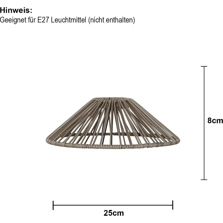 Outdoor Lampenschirm ,Vide' in Rattan-Optik, natur, klein – Bild 5