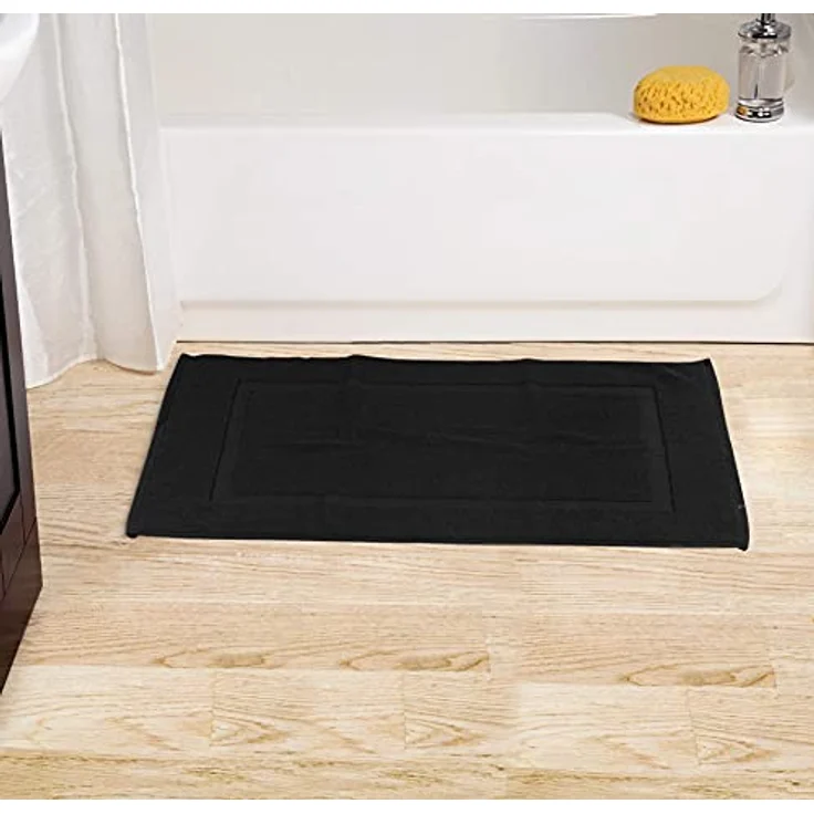 Utopia Towels Badteppich, Baumwolle, kein Badezimmerteppich, 53,3x86,4 cm, 100% ringgesponnene Baumwolle, sehr saugfähig und maschinenwaschbar, Schwarz, 2 Stück – Bild 8