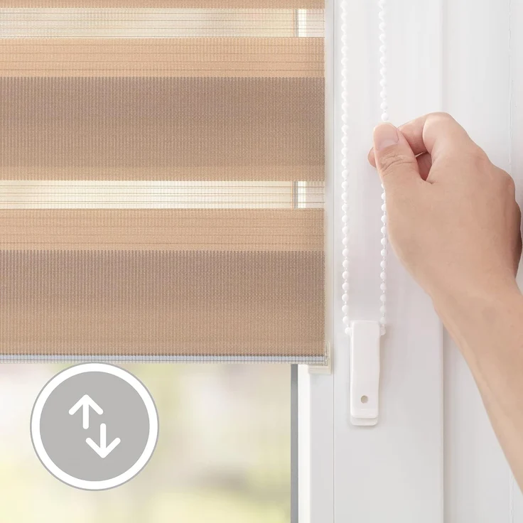 Lichtblick Sonnenschutzsysteme GmbH Doppelrollo Kopenhagen 80 cm x 220 cm (BxL) Taupe modernes Duo Rollo; Klemm- und schraubbar; Lichtdurchlässig und blickdicht – Bild 4
