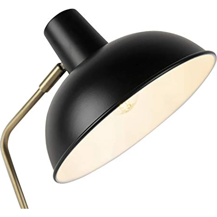 QAZQA Milou Tischlampe, Modern Retro in Schwarz mit Bronze, E14 Fassung, dimmbar, Metall, Höhe 38 cm – Bild 6