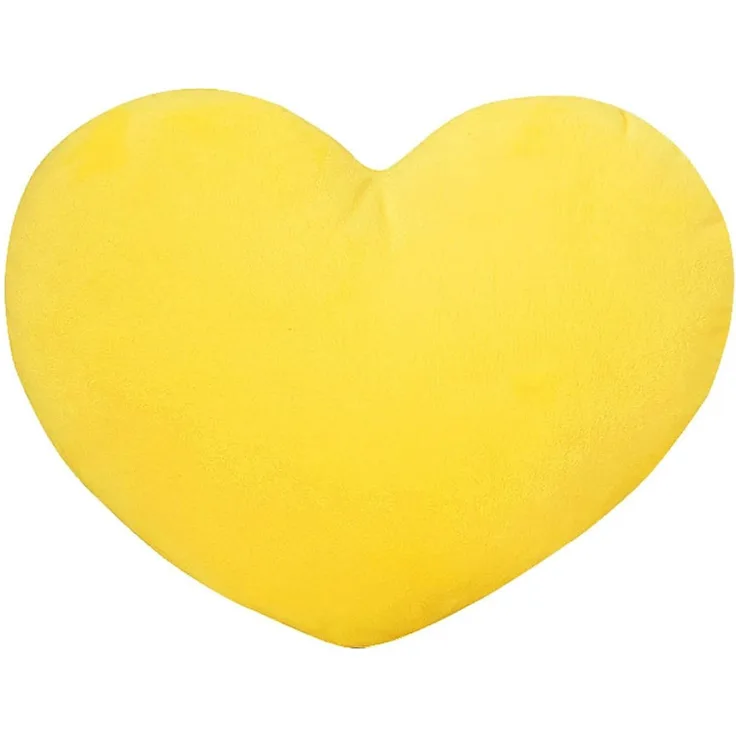 Herzkissen, Herz Kissen Kinderzimmer, Kuschelkissen Kinder Herzform Dekokissen Kopfkissen Kissen Zierkissen, Plüsch Kinderkissen für Kinderzimmer Sofa Dekoration (Gelb,40 cm)