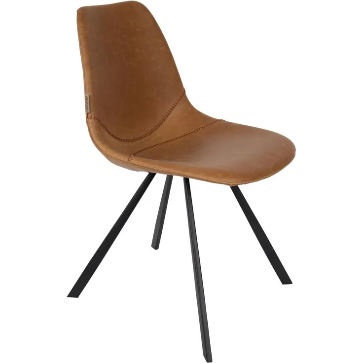 Esszimmerstuhl FRANKY Kunstleder Vintage braun von DutchBone