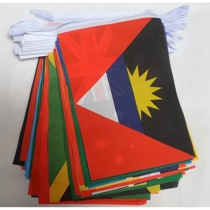 AZ FLAG - Fahnenkette 54 Länder Von Commonwealth 16 Meter Mit 54 Flaggen - 21x14 cm - Commonwealth Girlande Flaggenkette 14x21 Cm