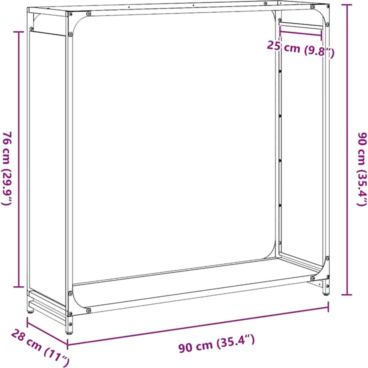 vidaXL Brennholzregal Olivgrün 90x28x90 cm Kaltgewalzter Stahl 864218 – Bild 10
