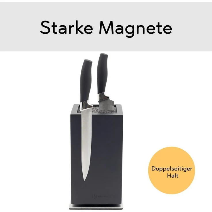 Hanseküche Magnet-Messerblock Messerblock magnetisch ohne Messer – Drehbarer Messerhalter (1tlg), Fester Stand mit Gummifüßen, 360 Grad drehbar, Starker Magnet – Bild 2