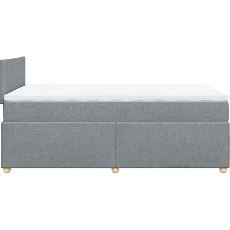 vidaXL Boxspringbett mit Matratze Hellgrau 120x200 cm Stoff 3288940 – Bild 7