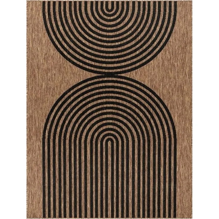 TaraCarpet Teppich Tara Carpet Columbia-Fashion Wave In & Outdoor auch für die Küche, rechteckig, Höhe: 5 mm, Balkon Terrasse Wintergarten natur schwarz Esszimmer 120x160 – Bild 4
