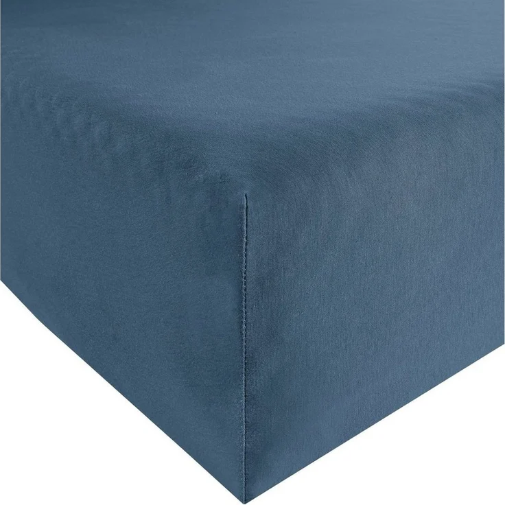 Erwin Müller 'Freising' Spannbettlaken, Gummizug: Rundumgummi, 1 Stück, Elasthan-Jersey-Stretch Uni, Rauchblau, Spannbettlaken - 80x200 cm - 80x220 cm – Bild 5