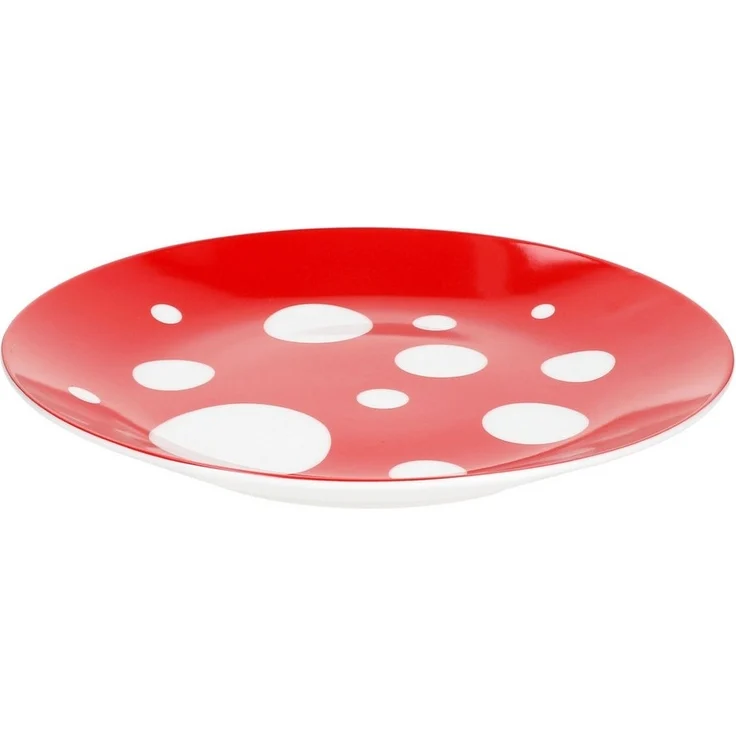 MamboCat Frühstücksteller Pula rot 6er Set Kuchenteller Porzellan 6 Pers Dessert-Teller Punkte – Bild 3