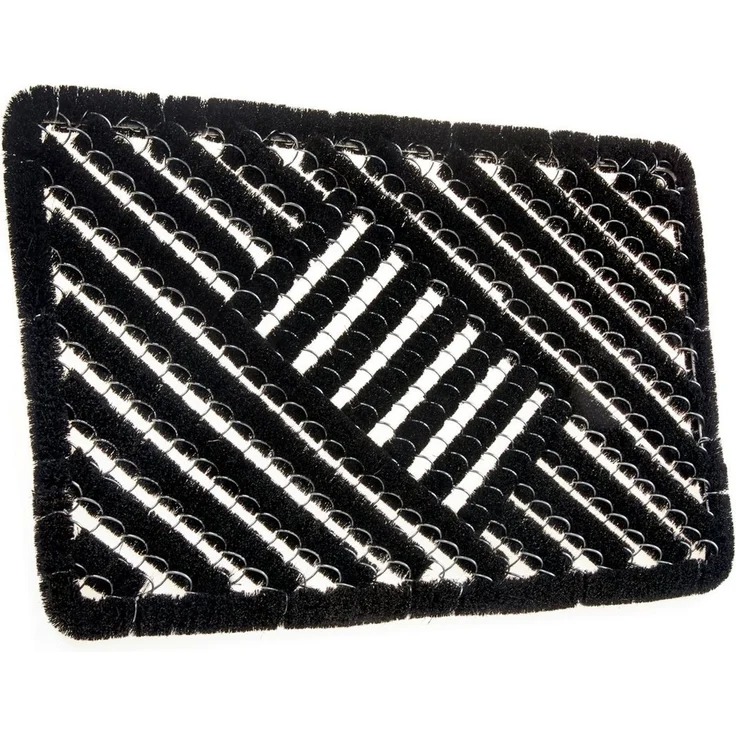 HANSE Home Fußmatte Grid Brushes Mat, Türmatte, rechteckig, Höhe: 33 mm, Gitter, Robust, Bürsten, Innen, Außen, Schmutzabtreter, Wetterfest – Bild 1