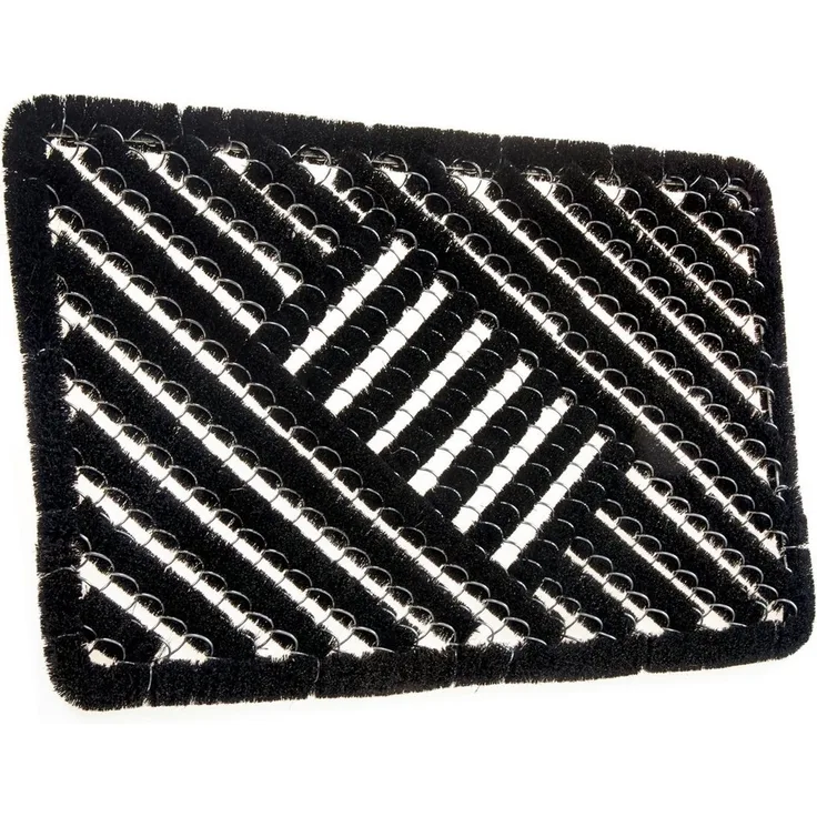 HANSE Home Fußmatte Grid Brushes Mat, Türmatte, rechteckig, Höhe: 33 mm, Gitter, Robust, Bürsten, Innen, Außen, Schmutzabtreter, Wetterfest