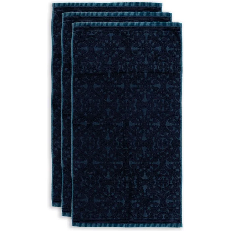 PIP Studio Duschtuch Tile de Pip Dark Blue 70x140 cm Jacquard Frottee Ornamente blau – Bild 2