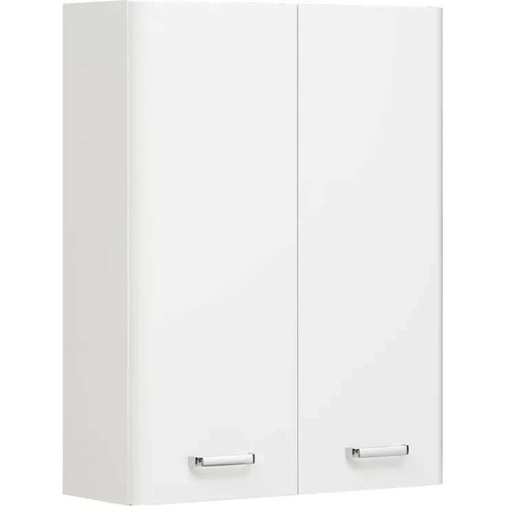 Wandschrank Porto / Piolo, Glas, Holzwerkstoff, Metall, Weiß, 53 x 70 x 20 cm