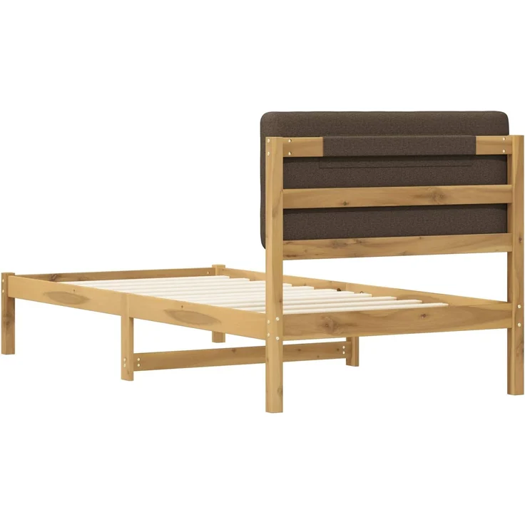vidaXL Bettgestell mit gepolstertem Kopfteil Weiß gewaschen und Taupe 904033 – Bild 6