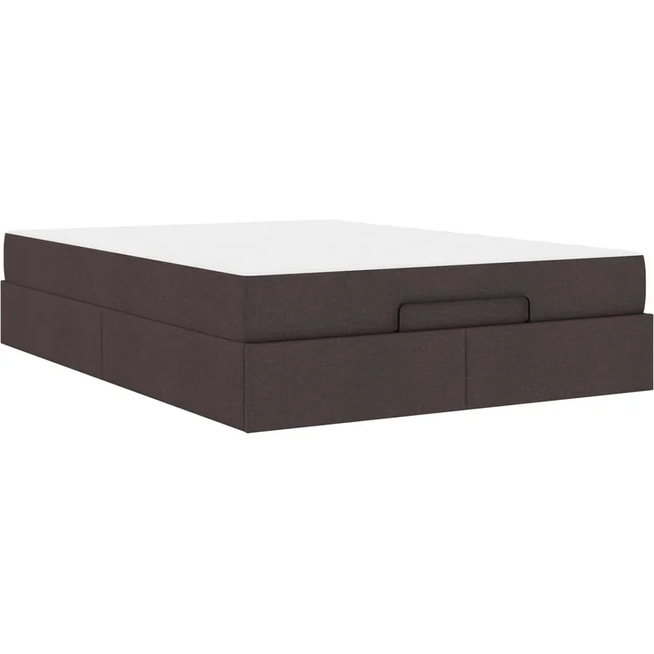 vidaXL Bettgestell mit Matratze mit Matratze 2 pcs Hellbraun Stoff 3399490 – Bild 1
