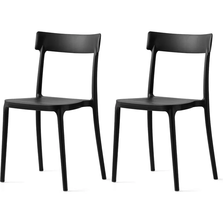Connubia, 2 Stühle Argo, Polypropylen, schwarz matt