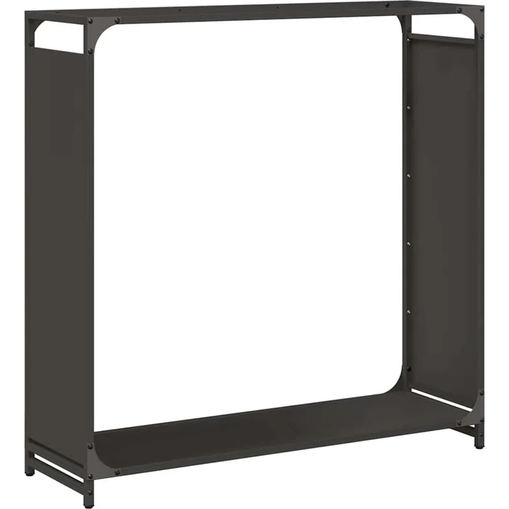 vidaXL Brennholzregal Schwarz 90x28x90 cm Kaltgewalzter Stahl 864215 – Bild 2