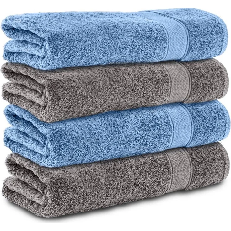 Komfortec Badetücher 100% Baumwolle, 470 g/m², Frottee (4-St), Handtücher 70x140 cm Set, Weich – Bild 5