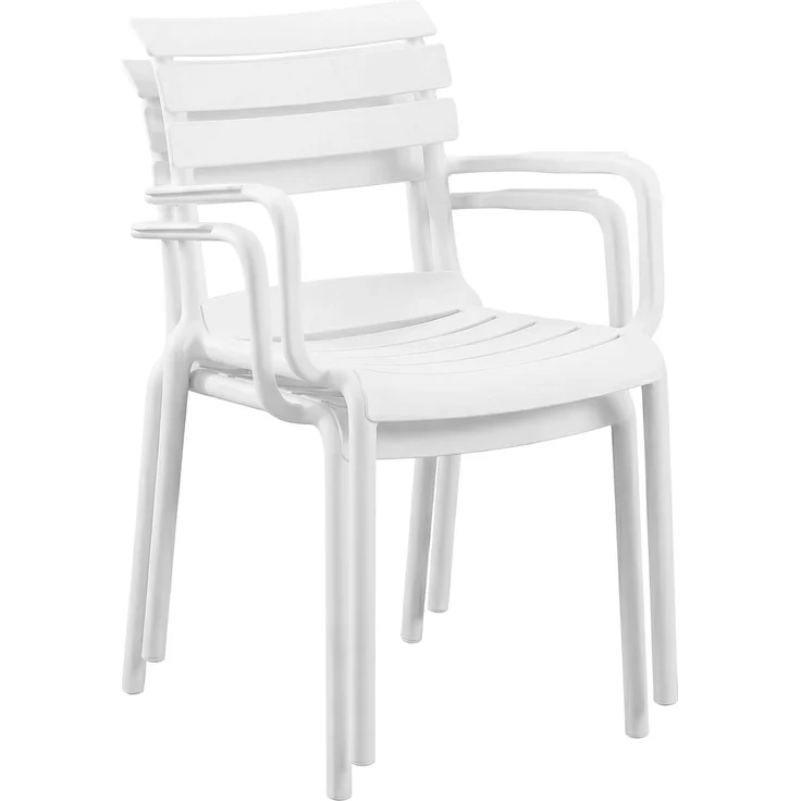 Gartenmöbel-Set NORA mit 2 Stühlen - 186x72x82cm, Kunststoff, Weiß | Balkonset Gartenset Tisch mit Stühlen Bistroset Outdoor – Bild 6