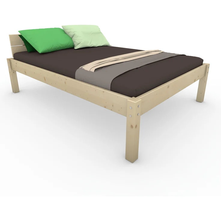 Pfostenbett Massivholzbett (Fichte) "Daybett" 80 x 200 cm 38 cm Holzbett 300kg – Bild 5