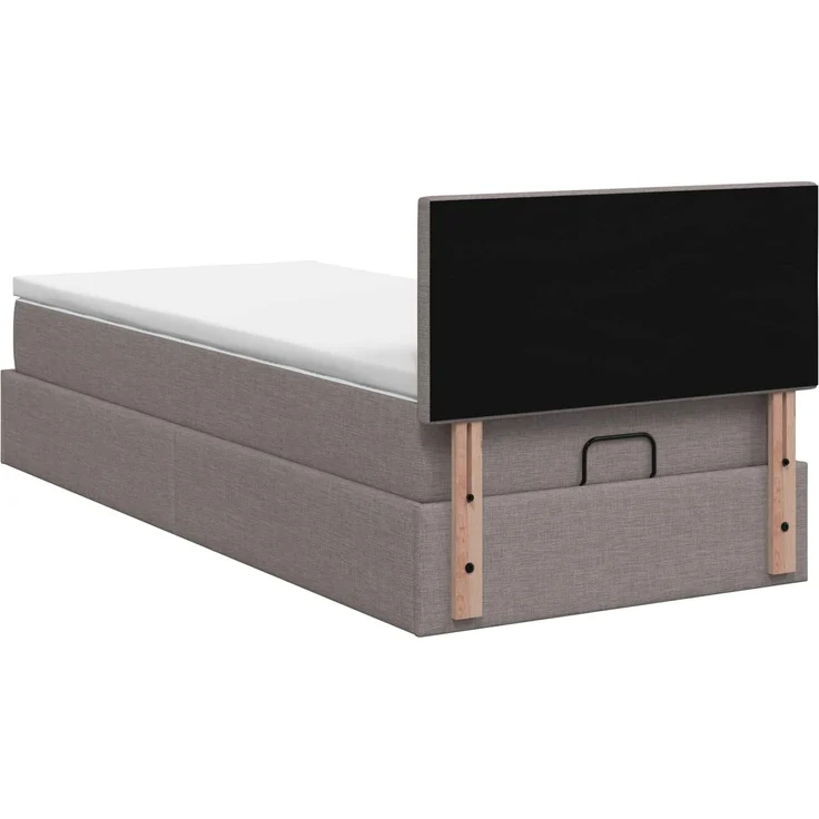 vidaXL Ottoman-Bett mit Matratze und LED Taupe 100 x 200 cm Stoff 3456971 – Bild 10