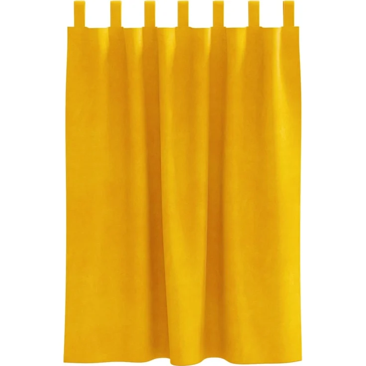 Verdunkelungsvorhänge 2 pcs | für Wohnzimmer & Schlafzimmer Senfgelb 140 x 140 cm Samt – Bild 4
