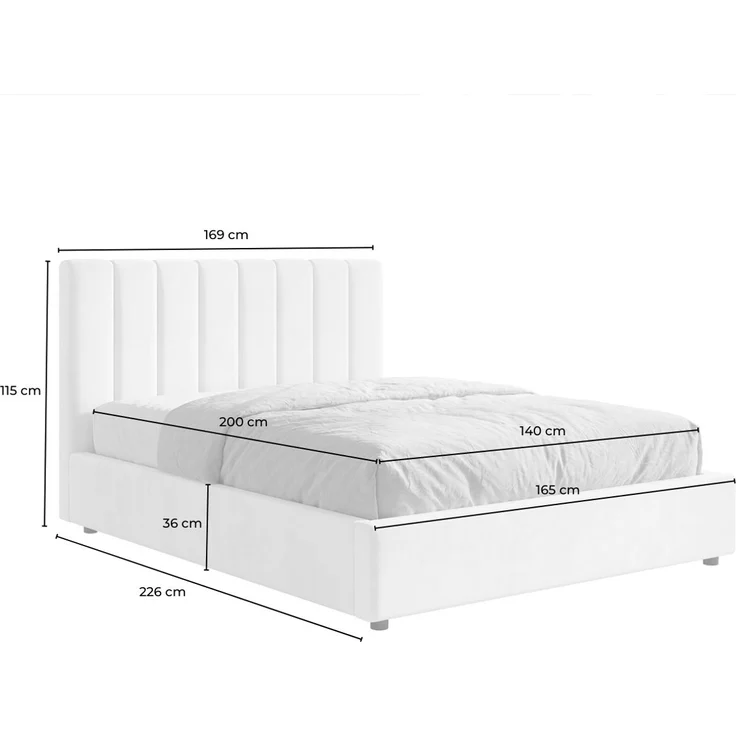 KAWOLA Bett CATTURA Polsterbett Velvet creme 140x200cm mit Lattenrost – Bild 9