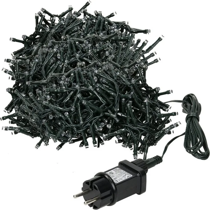 ECD Germany LED-Lichterkette Weihnachtsbeleuchtung Weihnachtslichterkette Christbaumbeleuchtung, Cluster Lichterkette 1200 LEDs 24m für Innen & Außen IP44 Kaltweiß