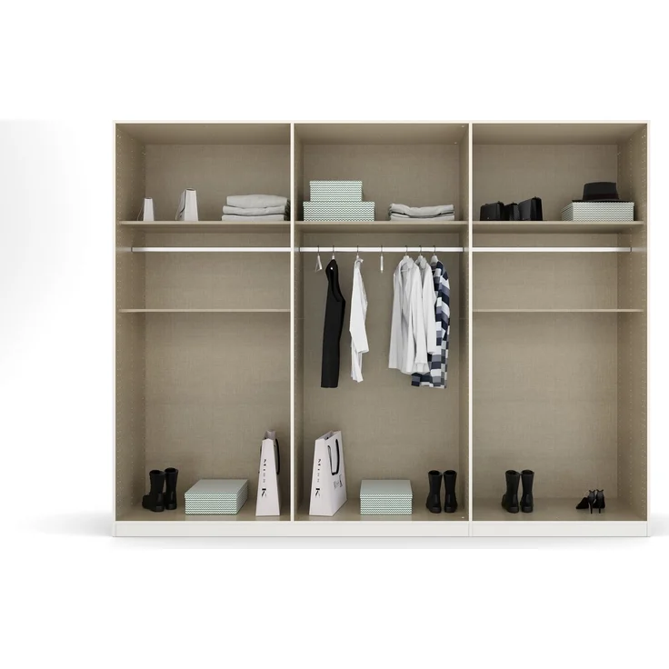 rauch Kleiderschrank, Drehtürenschrank TICAO, 10-türig, 2 Spiegeltüren, 2 Schubkästen, inkl. Türdämpferset, Alpinweiß, 271 x 210 x 54 cm – Bild 5