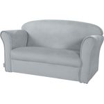 roba Kindersofa 'Lil Sofa' mit Armlehnen - Bequeme Kindercouch mit Samtstoff - Silbergrau